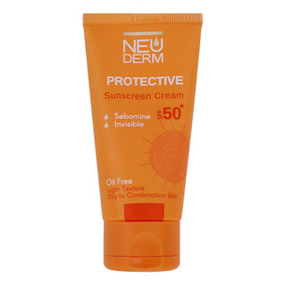 محصول نمونه تستی کرم ضدآفتاب بیرنگ نئودرم مدل Highly Protective SPF50، مناسب پوستهای چرب تا مختلط، حجم 50 میلیلیتر